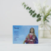 明るい青の白い緑の赤い紫の我々の女性 名刺 (スタンド正面)