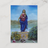 明るい青の白い緑の赤い紫の我々の女性 名刺 (裏面)