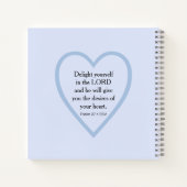 明るい青の聖書の詩を励まし、励まし、励ます ノートブック (裏面)