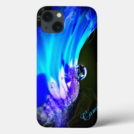 明るい青の花W/ウォータードロップiPad *パーソナライズ Case-Mate iPhoneケース (裏面)