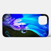 明るい青の花W/ウォータードロップiPad *パーソナライズ Case-Mate iPhoneケース (裏面 (横))