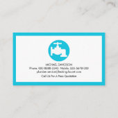 明るい青の蛇口フレーム配管 名刺 (裏面)