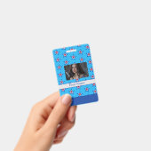 明るい青の赤と白の星のパターンバッジ バッジ (手持ち)