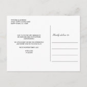 明るい青の黄色結婚い花の日付の変更 案内ポストカード (裏面)