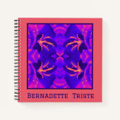 明るい青はっきりした色ピンク幾何学的シームレスパターン ノートブック (正面)