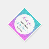 明るい青カラフル紫ありがとう赤ちゃんシャワー スタンダードカクテルナプキン (角)