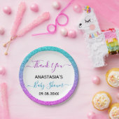 明るい青カラフル紫ありがとう赤ちゃんシャワー ペーパープレート (パーティー)