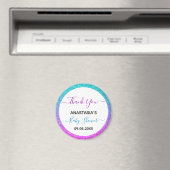 明るい青カラフル紫ありがとう赤ちゃんシャワー マグネット (インサイチュ (食洗機))