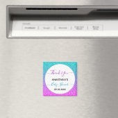 明るい青カラフル紫ありがとう赤ちゃんシャワー マグネット (インサイチュ (食洗機))