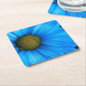 明るい青デイジー スクエアペーパーコースター (アングル)
