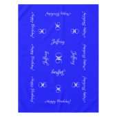 明るい青パーソナライズされた色90番目の誕生日テーブル布 テーブルクロス (正面)