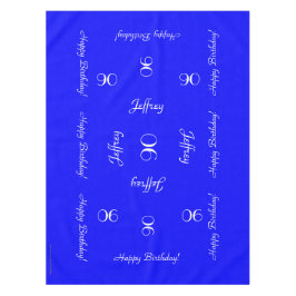 明るい青パーソナライズされた色90番目の誕生日テーブル布 テーブルクロス