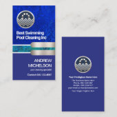 明るい青水位シルバーポンププールクリーナー 名刺 (正面/裏面)