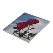 明るい青空に赤いバラ タイル (側面)