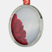 明るい青空に赤いバラ メタルオーナメント (左)