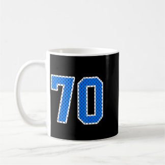 明るい青色のスポーツナンバー70ジャージシャツ コーヒーマグカップ