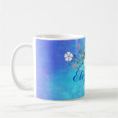 明るい青色のソフトウォーターパーソナライズされた色 コーヒーマグカップ (左)