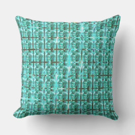 明るい青色の光沢、正方形またはグリッド内のイメージ アウトドアクッション