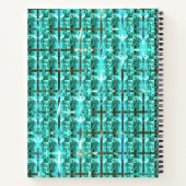明るい青色の光沢、正方形またはグリッド内のイメージ ノートブック (裏面)