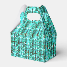 明るい青色の光沢、正方形またはグリッド内のイメージ フェイバーボックス