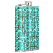 明るい青色の光沢、正方形またはグリッド内のイメージ フラスク (右)