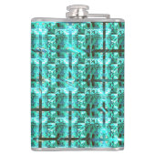 明るい青色の光沢、正方形またはグリッド内のイメージ フラスク (裏面)