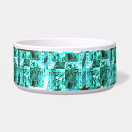 明るい青色の光沢、正方形またはグリッド内のイメージ ボウル