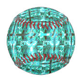 明るい青色の光沢、正方形またはグリッド内のイメージ 野球ボール (裏面)