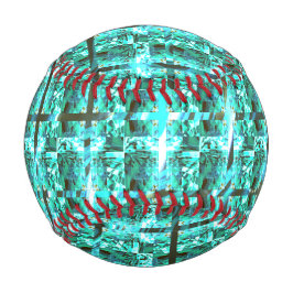 明るい青色の光沢、正方形またはグリッド内のイメージ 野球ボール