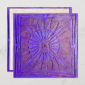 明るい青，白 案内状 (正面/裏面)