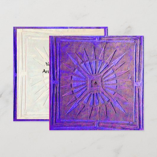 明るい青，白 案内状 (正面/裏面)