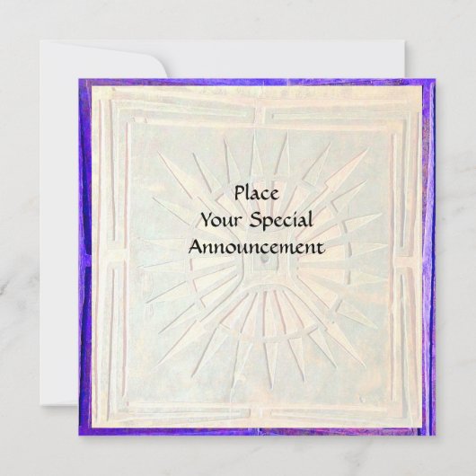 明るい青，白 案内状 (裏面)