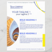 明るい青、黄色の幾何学的な写真シェイプの販売 チラシ (正面)