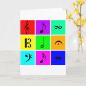 明るい音楽のシンボル カード (黄色い花)