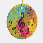 明るい音楽の色の爆発に関するノート セラミックオーナメント (左)