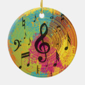 明るい音楽の色の爆発に関するノート セラミックオーナメント (裏面)