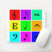 明るい音楽記号 マウスパッド (マウス)