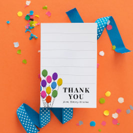 明るい風船の誕生日お礼カード サンキューカード