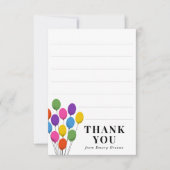 明るい風船の誕生日お礼カード サンキューカード (正面)