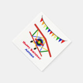 明るい飛行機誕生日ボーイ スタンダードカクテルナプキン (角)