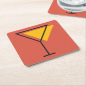 明るい飲み物のコースターマルティーニ スクエアペーパーコースター (アングル)