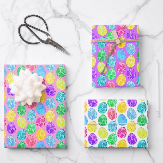 明るい飾イースターエッグ ラッピングペーパーシート (正面)