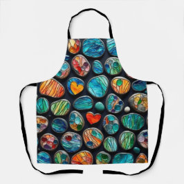 明るい飾絵を描り石 エプロン