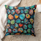 明るい飾絵を描り石 クッション (ブランケット)