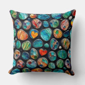 明るい飾絵を描り石 クッション (正面)