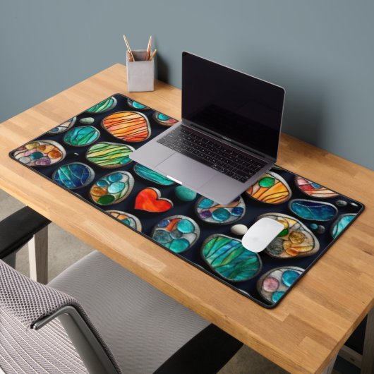 明るい飾絵を描り石 デスクマット (オフィス2)