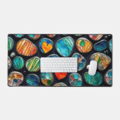 明るい飾絵を描り石 デスクマット (キーボード&マウス)