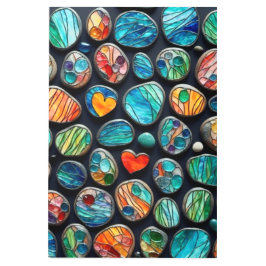 明るい飾絵を描り石 メタルプリント