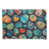 明るい飾絵を描り石 枕カバー (正面左)