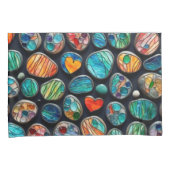 明るい飾絵を描り石 枕カバー (正面右)